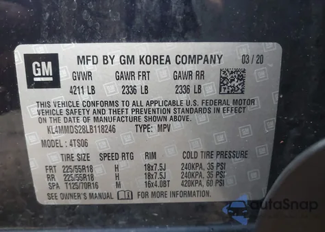 2020 Buick Encore Gx Fwd Select z USA, uszkodzony, nr VIN KL4MMDS28LB118246